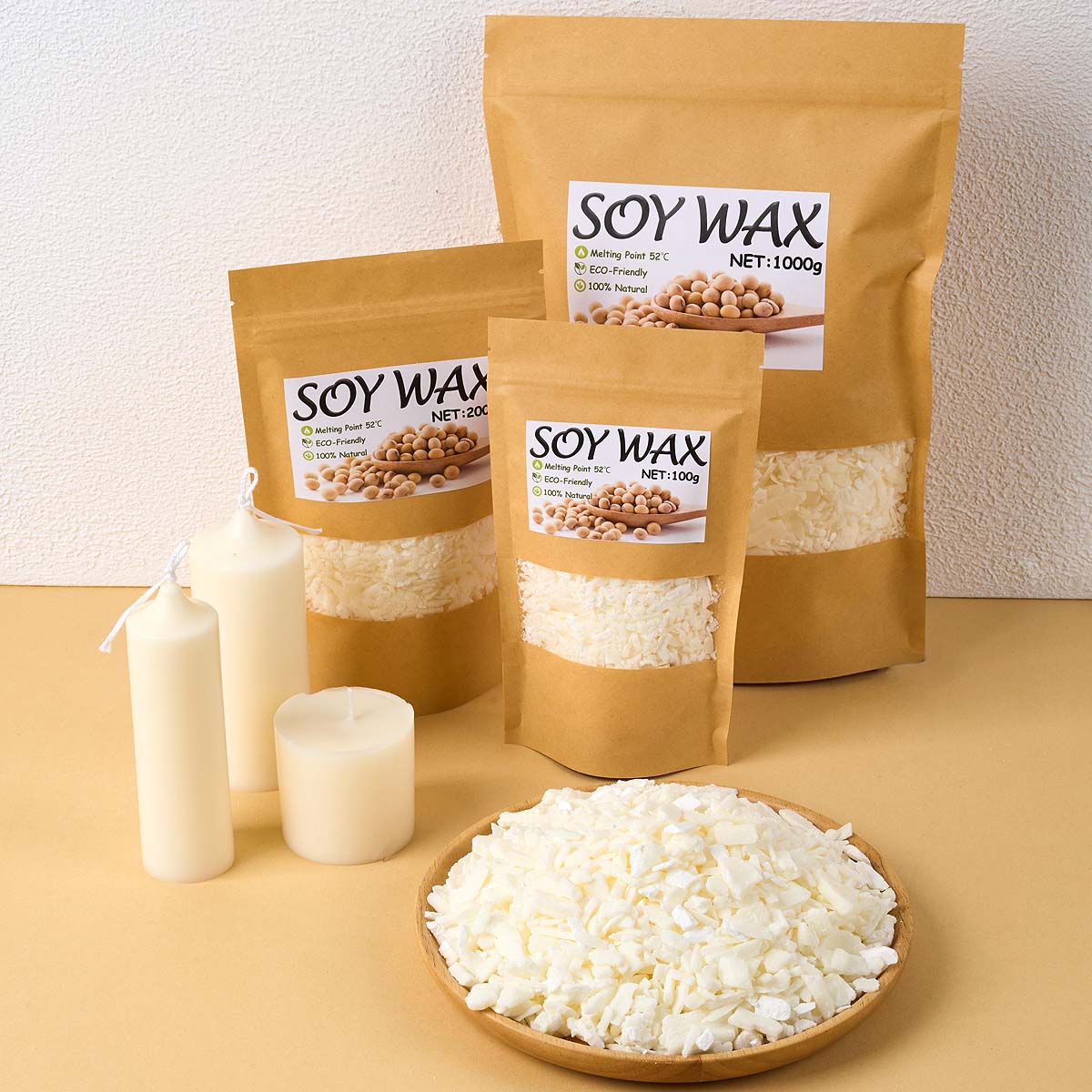 Candle Making Set - 1 Pounds Pure White Soy Wax