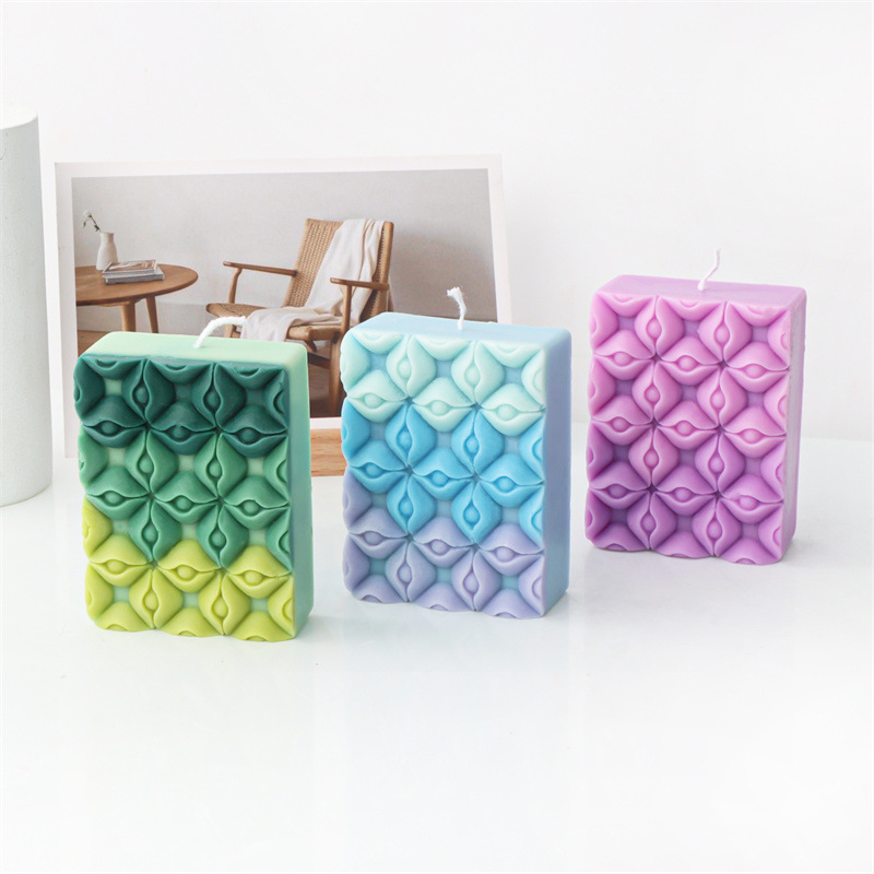 Candle Making Set - Square Flower Handmade Soap Silicone Mold