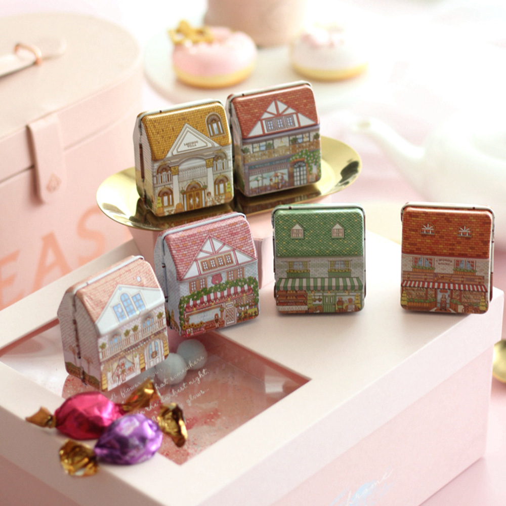 6Pcs Mini House Shaped Tin Box - Tin Container Lid のレビューと価格