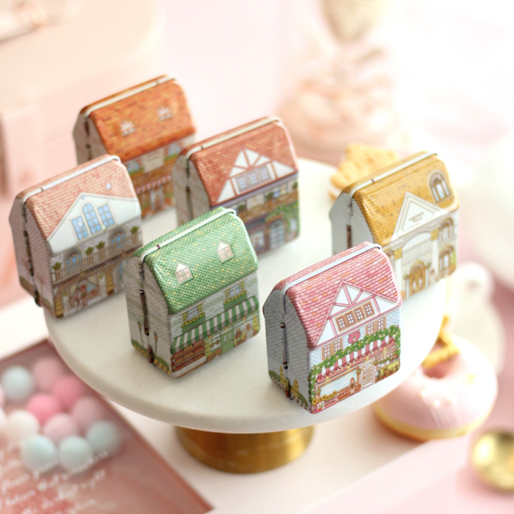 6Pcs Mini House Shaped Tin Box - Tin Container Lid のレビューと価格