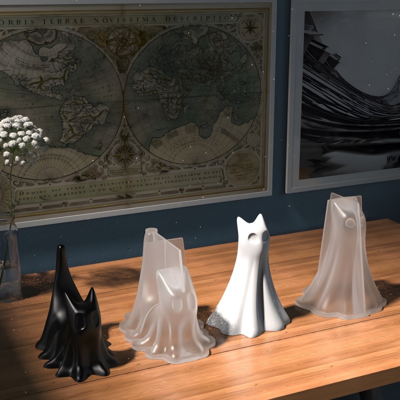 Ghost Cat Halloween Desktop Or - Candle Making Ideas のレビューと価格