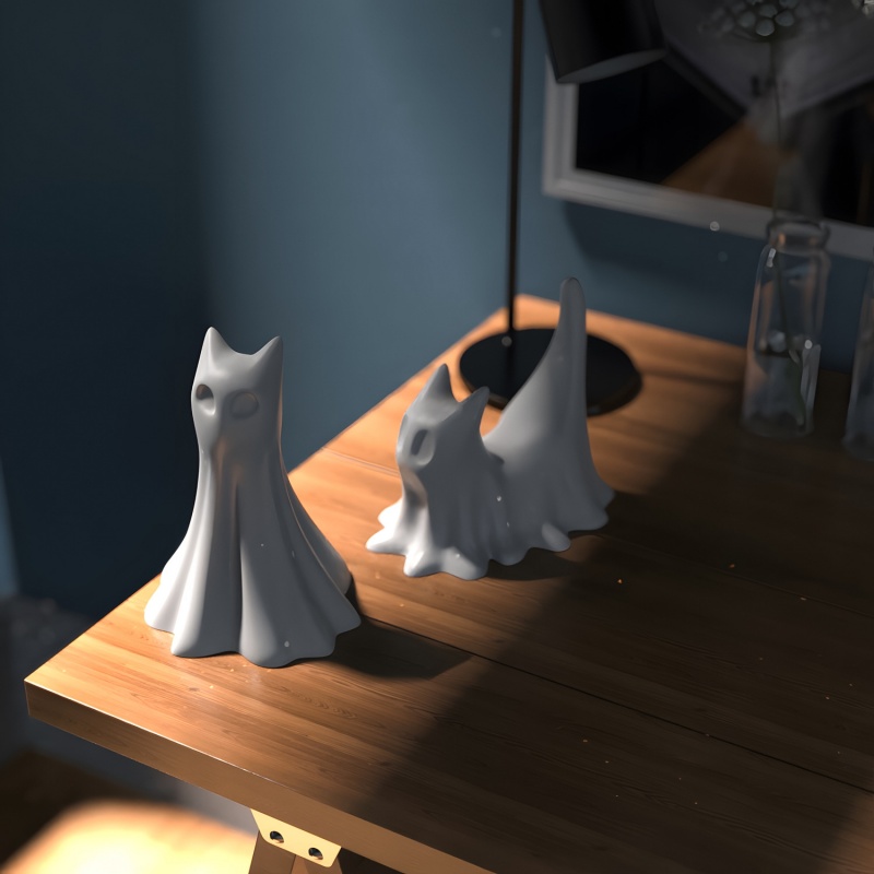 Ghost Cat Halloween Desktop Or - Candle Making Ideas のレビューと価格
