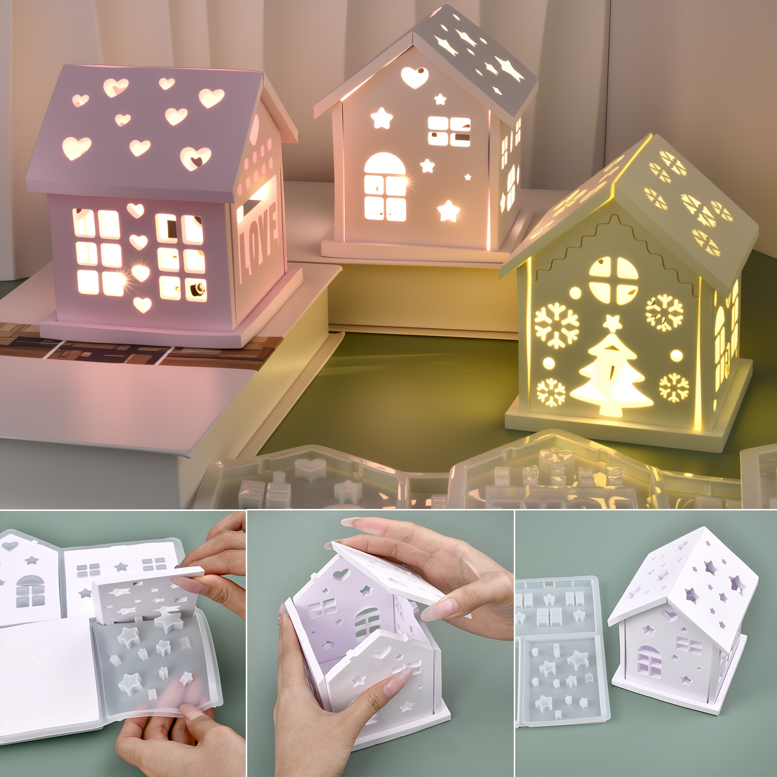 3D House Silicone Mold DIY Chr - Candle Making Ideas のレビューと価格