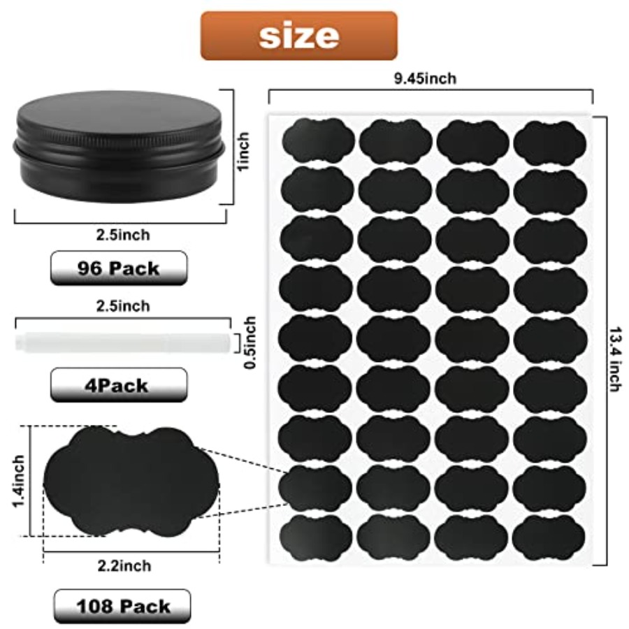 96 Pack Round Cans with Screw  - Tin Container Lid のレビューと価格