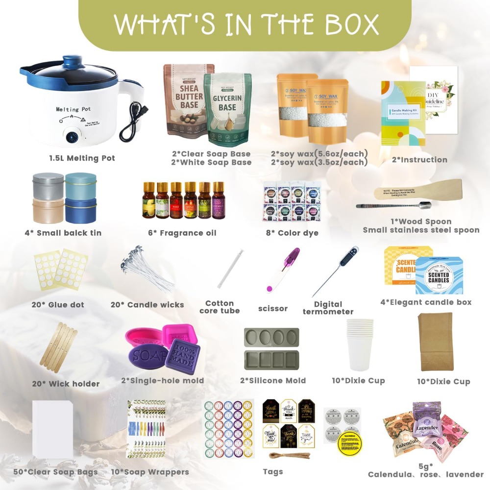 2-in-1 Candle & Soap Making Ki - Candle Making Set のレビューと価格