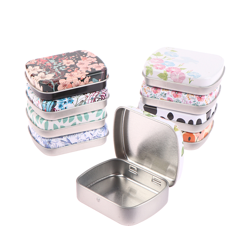 Mini Tin Box Metal Hinged with - Tin Container Lid のレビューと価格