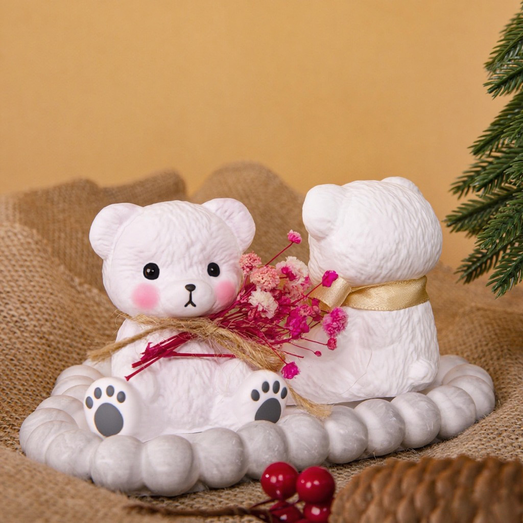 3PCS Couple Bear Silicone Mold - Candle Making Set のレビューと価格