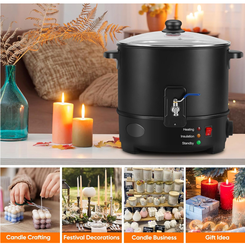 6L Small  Wax Melter Paraffin  - Candle Making Pot のレビューと価格