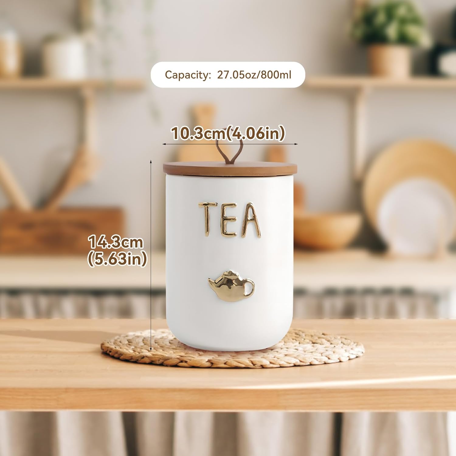 Ceramics Tea Canisters with Ai - Tin Container Lid のレビューと価格