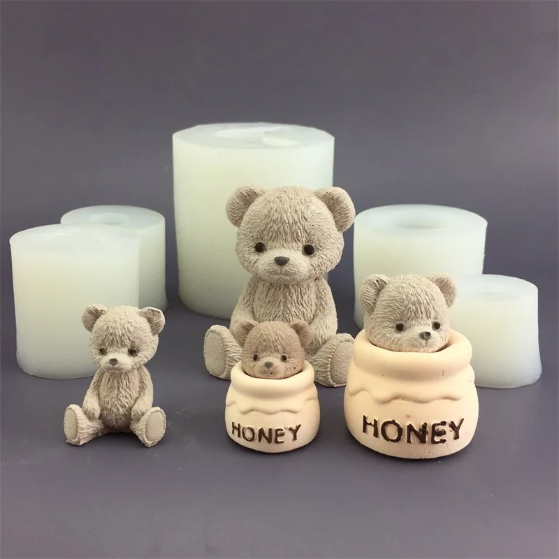 Cute Bear Honey Jar Silicone C - Candle Making Pot のレビューと価格