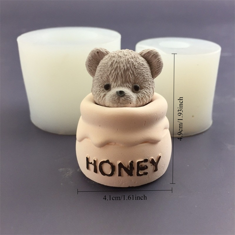 Cute Bear Honey Jar Silicone C - Candle Making Pot のレビューと価格