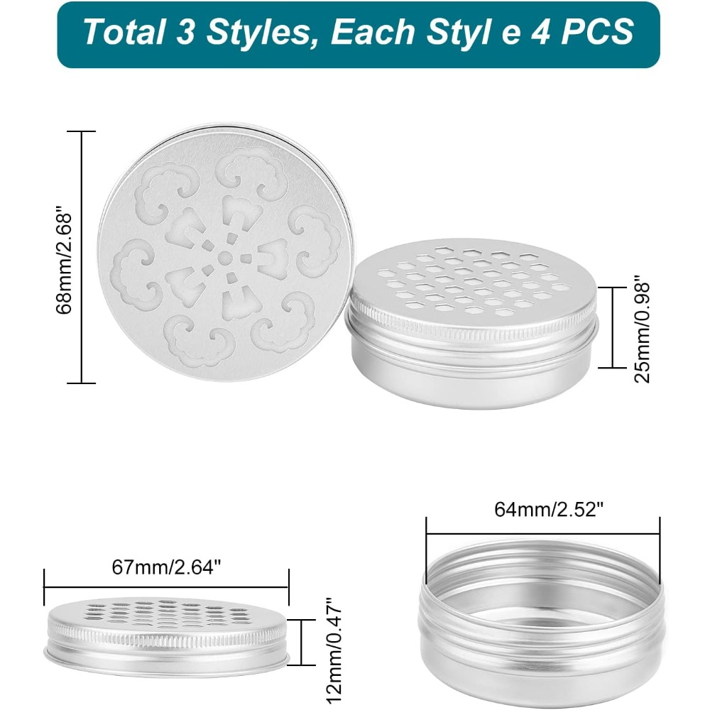 2 Ounce Aluminium Tins 12pcs 3 - Tin Container Lid のレビューと価格