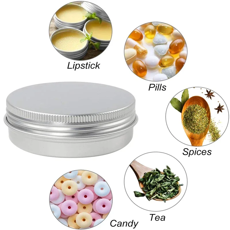 10Pcs Empty 5g-60g Round Alumi - Tin Container Lid のレビューと価格